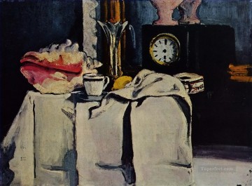  Black Oil Painting - The Black Marble Clock Paul Cezanne